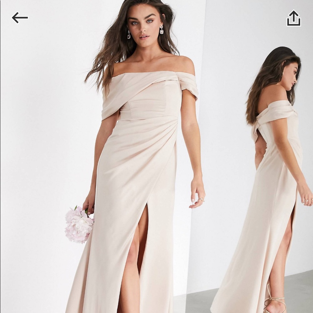 ASOS drape wrap maxi dress in pink